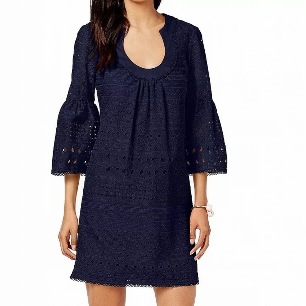 Trina Turk Navy Eyelet Mini Dress, size 2